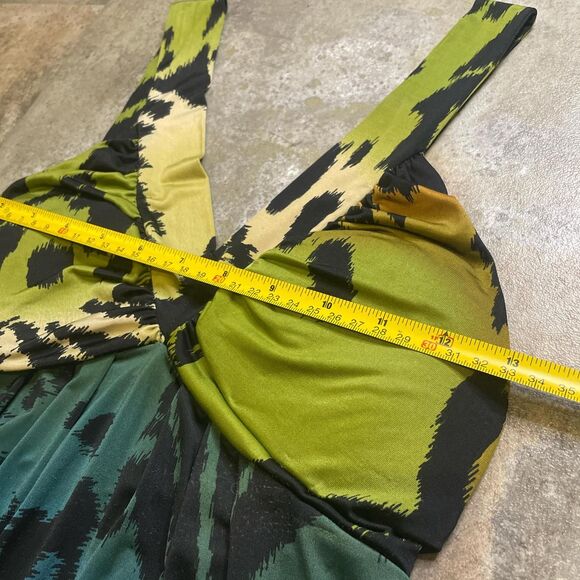 mandee vintage blue green and brown earth toned halter top size small - Picture 6 of 6